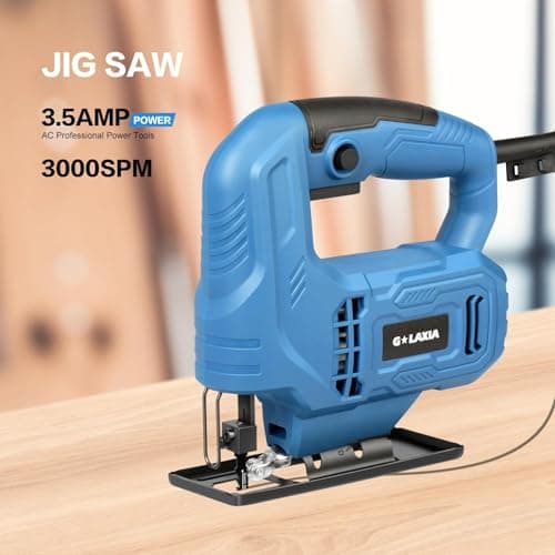 4-1/2" 3400RPM Cordless Circular Saw with Laser Guide and 3.5 Amp Corded Jig Saw with 3pcs Cutting Blades