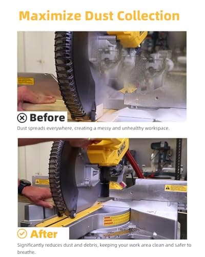 Dust Collection Port for DeWalt DWS779 & DWS780 Miter Saws - 5 Hose Adapters, Maximizes Dust Extraction for Clean Work Environment