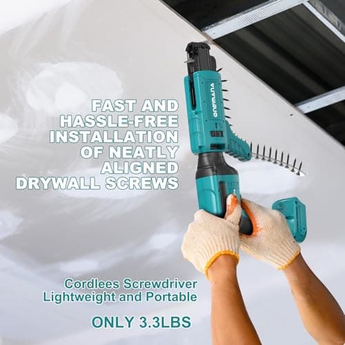 20V MAX Brushless Cordless Drywall Screw Gun 4200RPM Auto-Feed Screwdriver with Depth Adjustment | Compatible with Collated Attachments & LED Light (Tool Only)