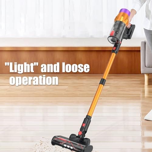 Cordless Vacuum Cleaner, 550W 55KPA 60 Mins Runtime Self-Standing Vacuum Cleaners, Stick Vacuum with Charging Dock Station Removable Battery, Handheld Vacuum for Pet Hair/Carpet/Floor