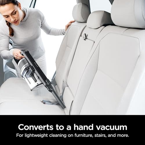 Shark WZ531H Cordless Pro Stick Vacuum with Powerfins Brushroll, HEPA Filtration, Self-Cleaning Brushroll, LED Headlights, 40-Min Runtime, Crevice Tool & Dusting Brush Included, Grey/Blue (Renewed)