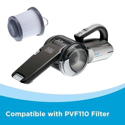 BLACK+DECKER dustbuster PIVOT VAC Cordless Handheld Vacuum, Home and Car Vacuum with Crevice Tool and Pivot Nozzle (BDH2000PL)