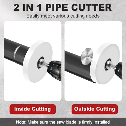 Inside Pipe Cutter for PVC Pipe Cutter Tool with 7" Scale Adjustable Depth Gauge Guide, 5pcs Saw Tooth Blades with 0.315 Hex Key Shaft, Plumbing Internal Plastic Pipe Cutter Set