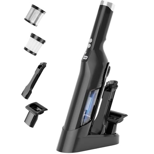 Cordless Handheld Vacuum, 24Kpa Strong Suction Car Vacuum with Brushless Motor, Charging Dock, 2in1 Flat Nozzle, Sofa Brush, 1.5lb Portable HandHeld Vacuum with 2-Speed for Home, Car, Pet, Office
