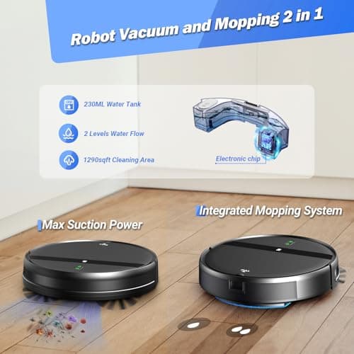 Robot Vacuum and Mop Combo, App/Alexa Control, Smart Robot Vacuum Cleaner, Ultra-Thin, Automatic Recharge Robotic Vacuum Cleaner for Pet Hair/Carpet/Hard Floor