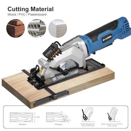 Mini Circular Saw, 4Amp 3500RPM And Battery Chainsaw 8 Inch with 2 batteries