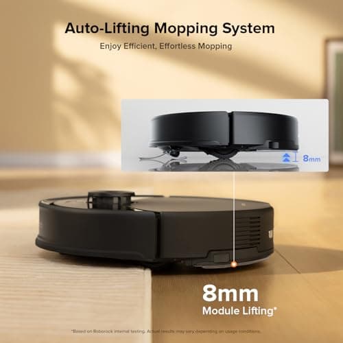 roborock Q10 S5 Robot Vacuum and Mop Cleaner, 10000Pa HyperForce Suction, Dual Anti-Tangle System, Auto-Lifting Mop, ReactiveTech Obstacle Avoidance, App Control, for Pet Hair and Carpet, Black