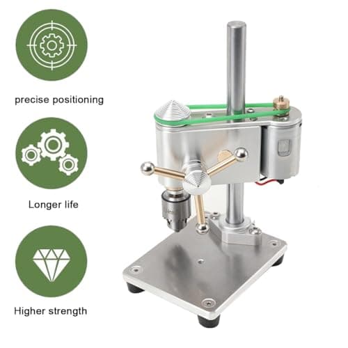 Mini Drill Press, Precision Variable Speed Benchtop Drill Press, Electric Portable Bench Drilling Machine JT0 Chuck CNC 360° Rotating for Metal Wooden DIY Jewelry Making Crafts Tool