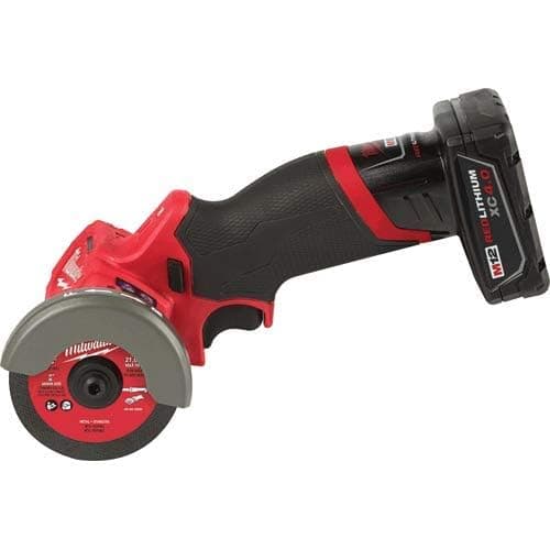 Milwaukee M12 FUEL 3" Compact Cut Off Tool Kit - 24V, 4Ah, 4A, 1.5E+3 RPM, 3" Max. Chuck Size, Black/Red