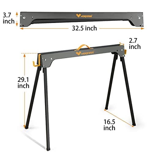 Saw Horses 2 Pack, Heavy Duty Folding Portable Saw Horses Table 2200 Lbs Load Capacity with 2x4 Support Legs, Fast Open Legs and Easy Grip Handle for Woodworking.