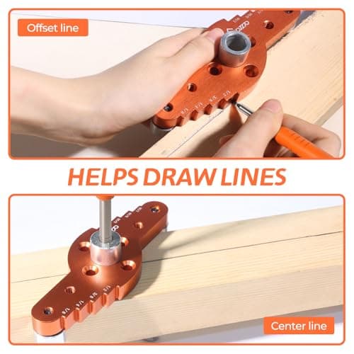 Dowel Jig Kit for Floating Shelf Bracket(& 1/2" x 11.8" Drill Bit),Self-Centering Scriber(& 6mm,8mm,10mm,12mm Drill Bits),Drill Guide for Hidden Shelf Brackets & Mantels,Centering Hole Drill