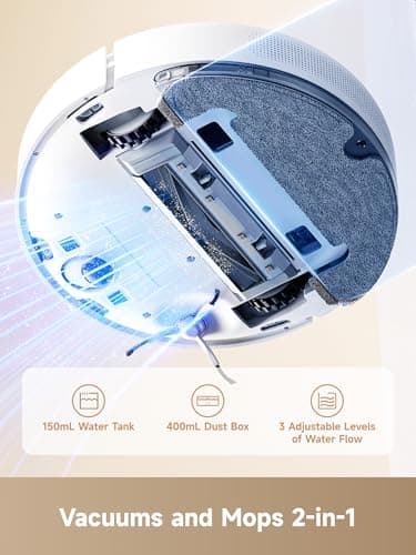 DREAME D10 Plus Gen 2 Robot Vacuum and Mop with Self-Emptying Base for 90 Days of Cleaning, 6000 Pa Suction and LiDAR Navigation, Obstacle Avoidance, Wi-Fi Connected