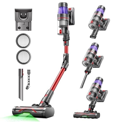 Ultenic Cordless Vacuum Cleaner, 550W/50Kpa, 60Mins Runtime, 180°Bendable Wand, Anti-Tangle Brush, Stick Vacuum Cordless with Charging Dock, Handheld Vacuum for Pet Hair/Carpet/Floor/Car, U16 Flex