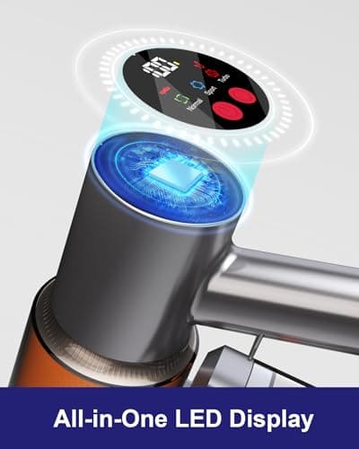 Cordless Vacuum Cleaner, 2 Batteries 120 Mins Runtime, 550W 45KPA Stick Vacuum with Self-Standing, Tangle-Free Brush, LED Display, Vacuum Cleaner for Home Hardwood Floor, Carpet, Pet Hair