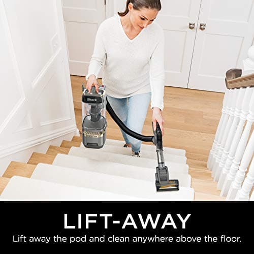 Shark | Upright Vacuum Cleaner for Home | Rotator Lift-Away | No Hair Wrap | HEPA Filter | Lightweight Bagless Vacuum for Pet Hair | LED Headlights For Carpets & Hardwood Floors | Silver | LA502