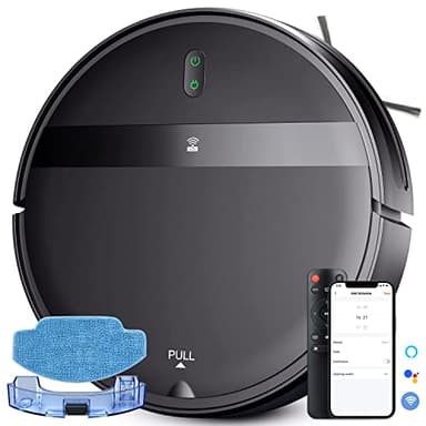 Robot Vacuum and Mop Combo, WiFi/Alexa/App, Smart Robotic Vacuum Cleaner, Ultra-Slim & Quiet, Tangle-Free, Auto Recharge, Robot Vacuum Cleaner for Pet Hair/Carpet/Hard Floor