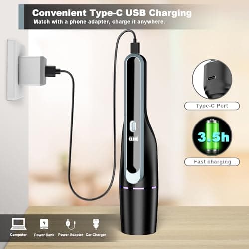Handheld Vacuum Cordless - Car Vacuum with Brushless Motor & 14000Pa Powerful Suction, 1.2lbs Lightweight, LED Light, Slim Mini Vacuum Cleaner for Car Home Office Pet