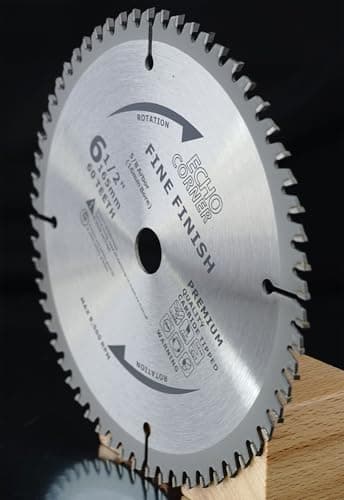 6-1/2 Inch Fine Finish Wood Cutting Circular Saw Blade, Fine Cut Crosscut Framing Plywood MDF Plastic Veneer Lumber Laminate, 5/8 Inch Arbor (60-Tooth)