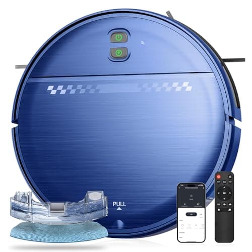 Robot Vacuum and Mop Combo, 2-in-1 Mopping Robot Vacuum Cleaner with 2300Pa Suction, 2.87'' Slim Design, Wi-Fi/App/Voice Control, 3D Obstacle Avoidance&Self-Charging for Hard Floors, Carpets, Pet Hair
