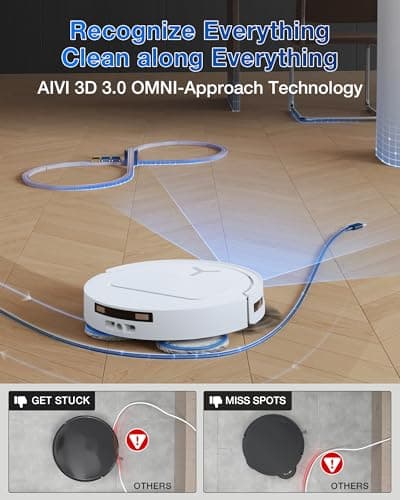ECOVACS DEEBOT T50 PRO Omni Robot Vacuum and Mop, 3.19” Ultra-Slim, 15,000Pa Suction, ZeroTangle 2.0, TruEdge Edge Cleaning, AIVI 3D Obstacle Avoidance, Auto Mop Wash & Dry, Self-Emptying,White