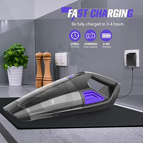 Handheld Vacuum Cordless Cleaner,Powerful Portable and Dust Buster Hand Vcauum Rechargeable with Large-Capacity Battery for CarPetOfficeHome
