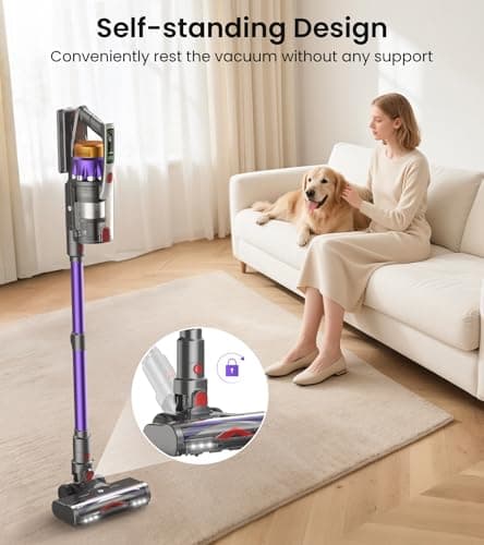 NADALY Cordless Vacuum Cleaner, 2025 New 580W 48KPA 65Mins Stick Vacuum, Anti-Tangle, Lightweight, Self-Standing, Rechargeable Vacuum Cordless, Vacuum Cleaners for Home/Pet Hair/Carpet/Hard Floor
