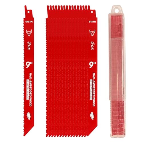 9 Inch Reciprocating Saw Blades for Nail-Embedded Wood Demolition, 6/12 TPI, Bi-Metal Sawzall Blade - 20 Pack