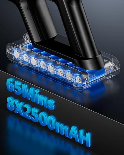 Cordless Vacuum Cleaner, 45Kpa 550W 65Mins Self-Standing Vacuum Cleaners for Home, Stick Vacuum with Touch Screen, Anti-tangle Brush, Rechargeable Vacuum Cordless for Pet Hair, Carpet, Hardwood Floor