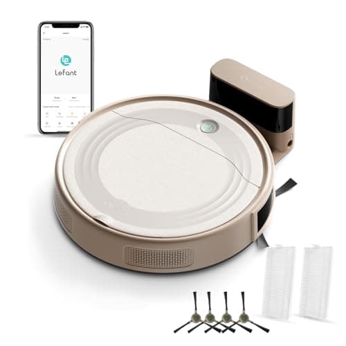 Lefant M310 Robot Vacuum Cleaner, 4500Pa Strong Suction with PreciSense Avoiding, Slim, Self-Charging, 160Mins Runtime, App/Wi-Fi/Alexa, Ideal for Pet Hair & Hard Floor Cleaning