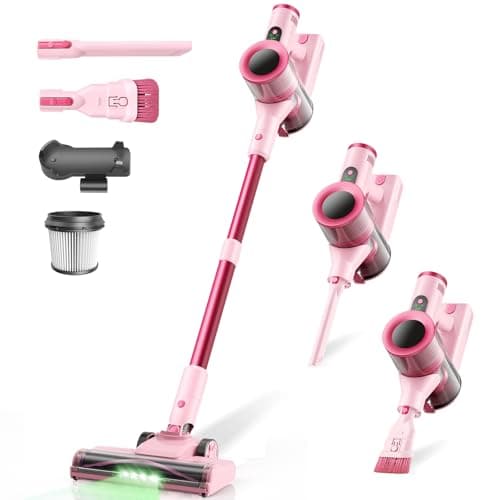 Cordless Vacuum Cleaner, Stick Vacuum with Smart LED Display, 45KPA 50Mins Vacuum Cleaners for Home, Powerful Suction, Anti-Tangled Lightweight Rechargeable Vac for Pet Hair, Carpet, Hard Floor
