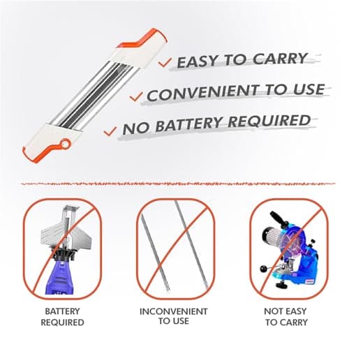 2-in-1 Chainsaw Sharpener with Pitch 3/8" (0.375”), File Diameter 5/32" (4.0 mm), Easy File Chain Saw Sharpener Tool, Replaces 56057504303