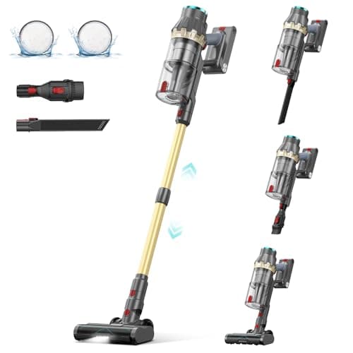 Cordless Vacuum Cleaner, 550W/48Kpa Self-Standing Vacuum Cleaners for Home, up to 70 mins Run Time, Powerful Suction with Touch Screen, Stick Vauum Cleaner for Pet Hair,Carpet,Hardwood Floor