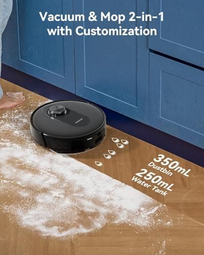 Proscenic Q8 Max Robot Vacuum and Mop with Self Emptying for 60 Days, 5,000 Pa Suction, LiDAR Navigation with Home Mapping, 200 Min Run, Auto Self-Charging, WiFi APP Control for Floor
