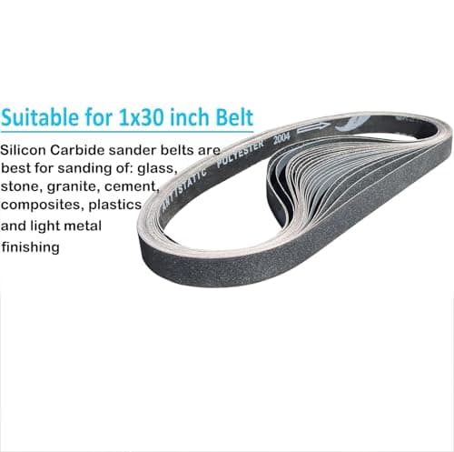 24 Pack 1 x 30 Inch Silicon Carbide Sanding Belts Assorted -120 240 400 600 800 and 1000 Grits, High Performance Sander Belts For Knife Sharpening and Metalworking