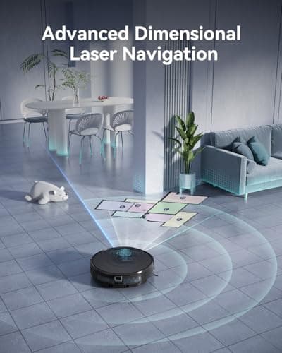 Robot Vacuum and Mop Combo, LiDAR Navigation with Ultra Slim Design, Smart Mapping Robotic Vacuum Cleaner, 9000Pa Suction, Customizable Cleaning for Pet Hair, Carpets, and Hard Floors