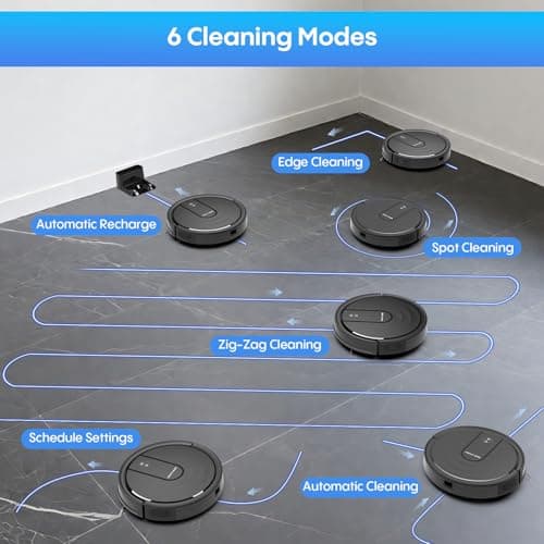 Bagotte Robot Vacuum and Mop Combo, 5000Pa Mopping Robot Vacuum Cleaner with Schedule, 4 in 1 Robotic Vacuum Cleaner,Ultra Slim,Self-Charging,Wi-Fi/Voice/App, Perfect for Pet, Hard Floors, Carpet