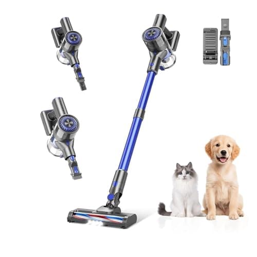 Cordless Vacuum Cleaner,Vacuum Cleaners for Home with Super Suction,Lightweight Stick Vacuum with 35 Mins Runtime,Rechargeable Cordless Vacuum for Carpet, Tile, Pet Hair, Hardwood Floors(Deep Blue)