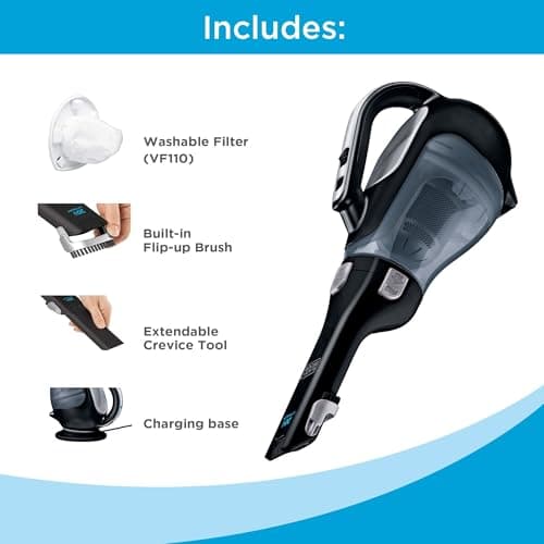 BLACK+DECKER dustbuster 20V Cordless Handheld Vacuum, Powerful Suction, Home and Car Vacuum (BDH2000L)