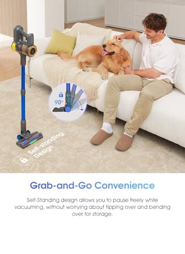 UNINELL HOME Cordless Vacuum Cleaner,45000Pa/450W Vacuum Cleaners for Home with 60Mins Runtime,Lightweight Anti-Tangle Stick Vacuum,Wall-Mount Charging,Vacuum Cordless with Attachments for Pet Hair