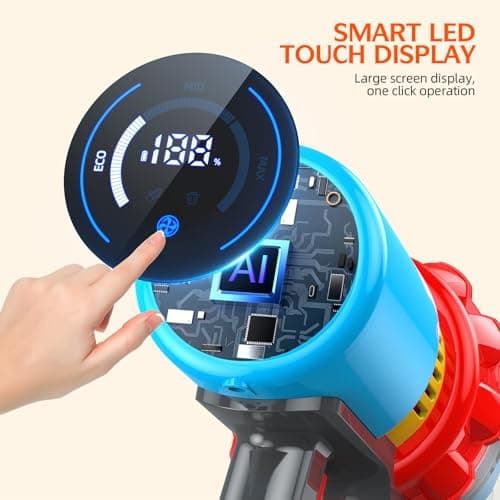 Cordless Vacuum Cleaner,550W 70Mins Powerful Suction Stick Vacuum, Anti-Tangle, Lightweight Vacuum Cleaner for Home with LED Screen, Rechargeable Vacuum Cordless for Carpet/Pet Hair/Hard Floor