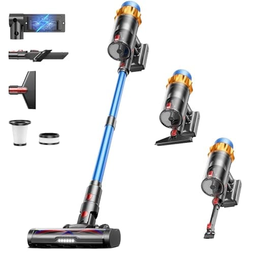 Cordless Vacuum Cleaner, 550W 45KPA 70mins Vacuum Cleaners for Home, Self-standing Stick Vacuum with Aromatherapy, Anti-Tangle Brush, Wall Mount Charging Vacuum for Hardwood Floor/Carpet/Pet Hair