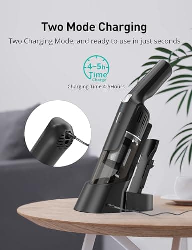 Cordless Handheld Vacuum, 15KPA Powerful Car Vacuum, Rechargeable, Charging Dock, Ergonomic Handle, 2-in-1 Crevice Tool, 1.8lb Portable Handheld Vacuums with 2-Speed for Car, Home