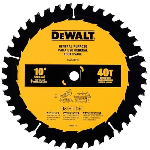 DEWALT Table Saw Blade, 10", 40 Tooth, with Fine Finish, Ultra Sharp Carbide (DWA11040)