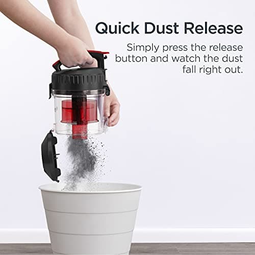 Eureka Bagless Canister Vacuum Cleaner, Lightweight Vac for Carpets and Hard Floors, Red, Whirlwind NEN110D