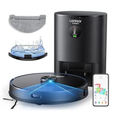 Robot Vacuum and Mop Combo, 3500Pa Robotic Vacuum with 3.5L Self Emptying Station, 250 mins Runtime, LIDAR Navigation, WiFi/APP/Alexa Control, Ideal for Pet Hair, Carpet and Hard Floor
