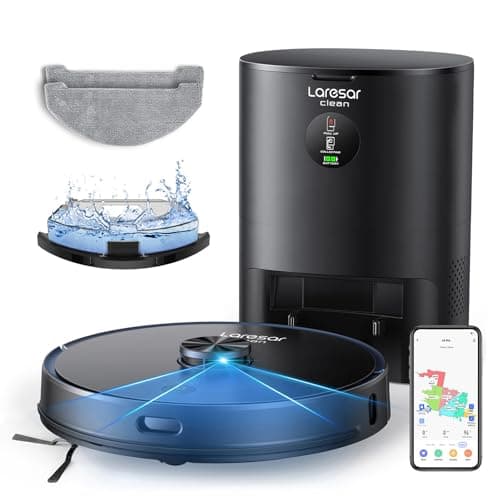 Robot Vacuum and Mop Combo, 3500Pa Robotic Vacuum with 3.5L Self Emptying Station, 250 mins Runtime, LIDAR Navigation, WiFi/APP/Alexa Control, Ideal for Pet Hair, Carpet and Hard Floor