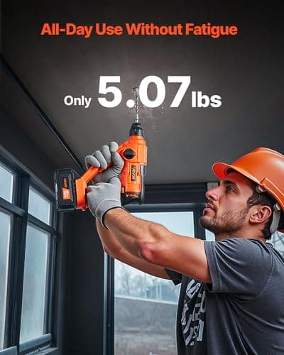 VEVOR 5/8" SDS-Plus Rotary Hammer Drill,20V Brushless Cordless Hammer Drills,4.0Ah Lithium-Ion Battery Powered,3.0A Fast Charger,Electric Demolition Hammers Variable Speed,Power Tool For Concret