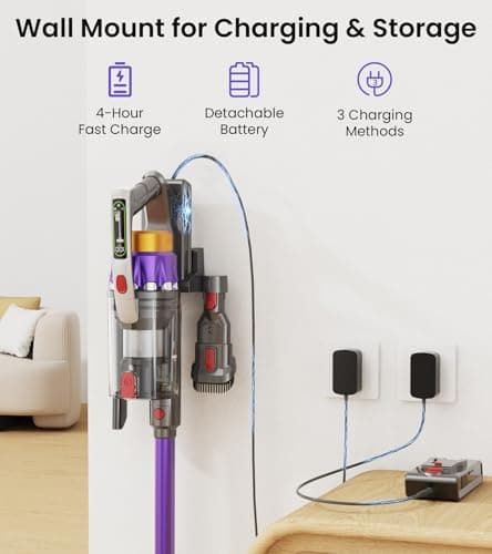 NADALY Cordless Vacuum Cleaner, 2025 New 580W 48KPA 65Mins Stick Vacuum, Anti-Tangle, Lightweight, Self-Standing, Rechargeable Vacuum Cordless, Vacuum Cleaners for Home/Pet Hair/Carpet/Hard Floor