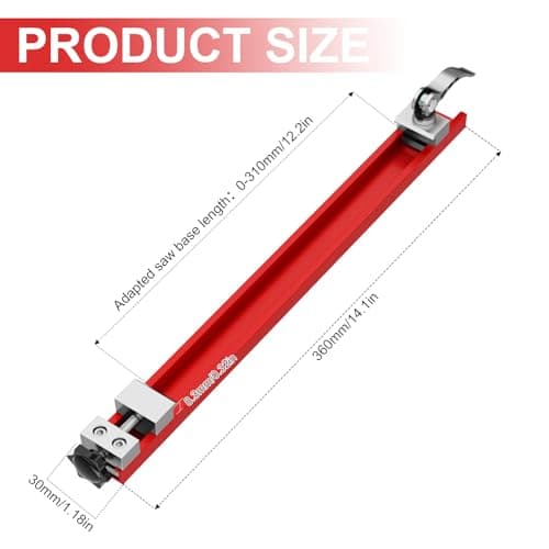Circular Saw Guide Rail Fits 12" Saw Base, Aluminum Adjustable Cutting Machine Base Guide for Woodworking, Electric Circular Guide Specially Designed for Precision Cutting and Milling Tasks
