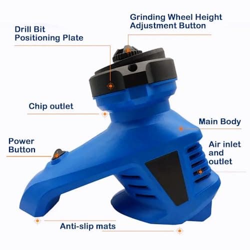 Drill Bit Sharpener, Power Drill Bit Sharpeners for All Bits (1/8-15/32inch), Multipurpose Drill Bit Grinding Sharpener for Twist Bits
